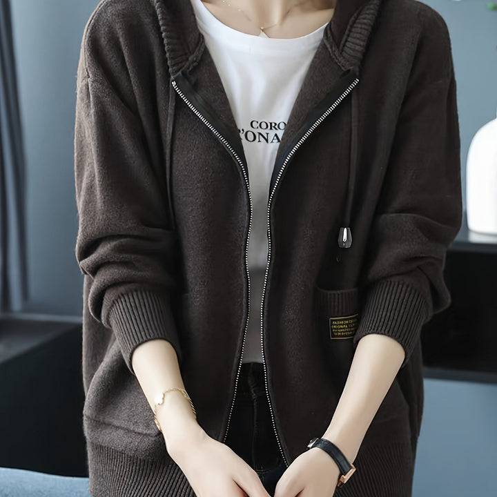 Rowena | Cozy Zip-Up Hooded Cardigan