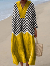 Eloise | Elegant Geometric Art Print Dress