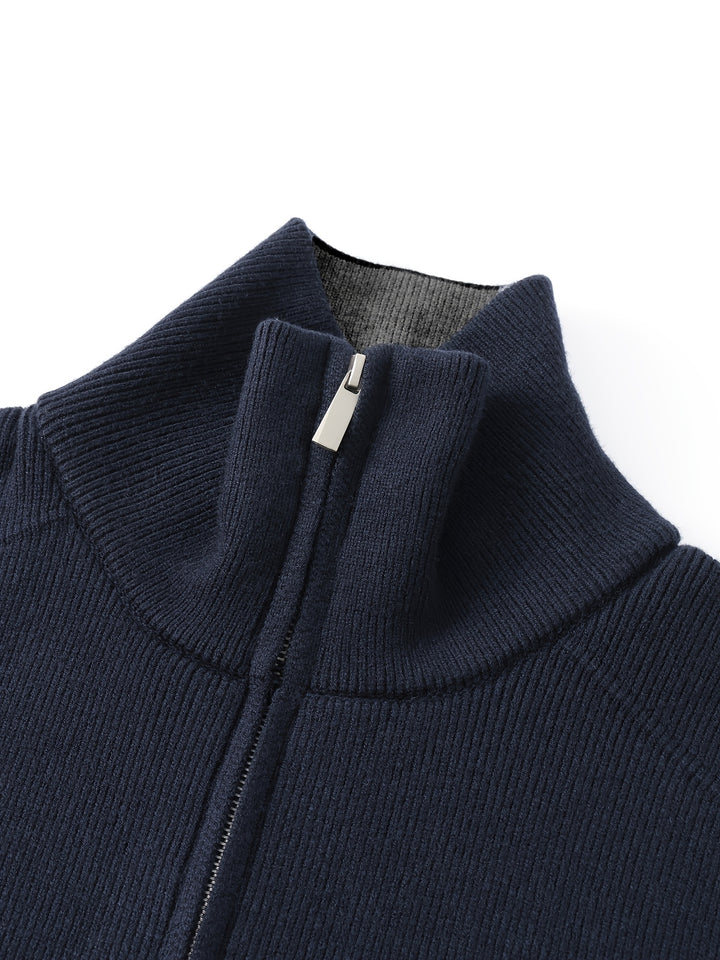 Barnaby | Zip-Front High-Neck Cardigan
