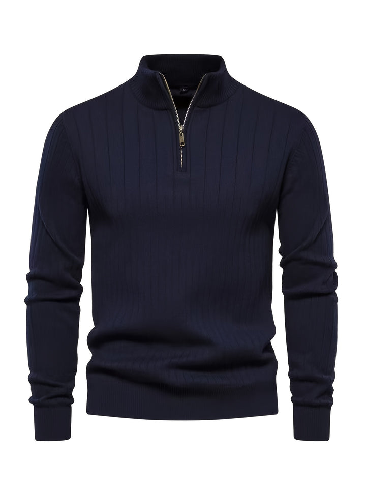 Reid | Quarter-Zip Stand Collar Sweater