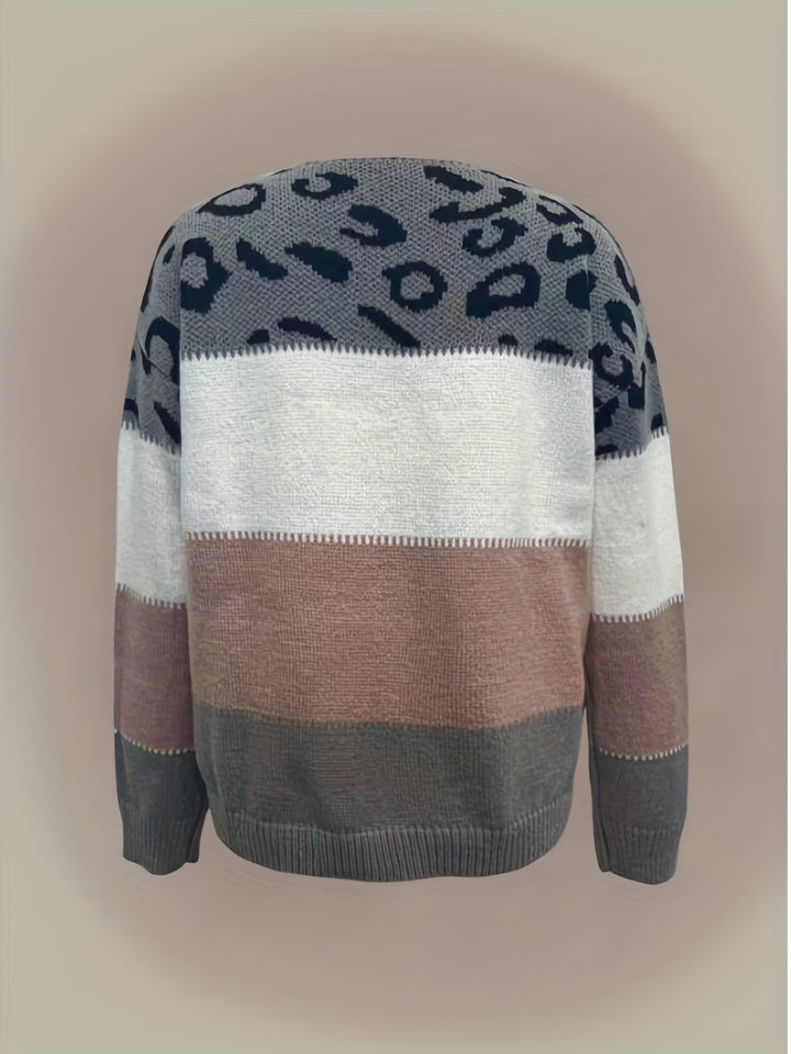 Tamsin | Patterned Colour-Block Sweater