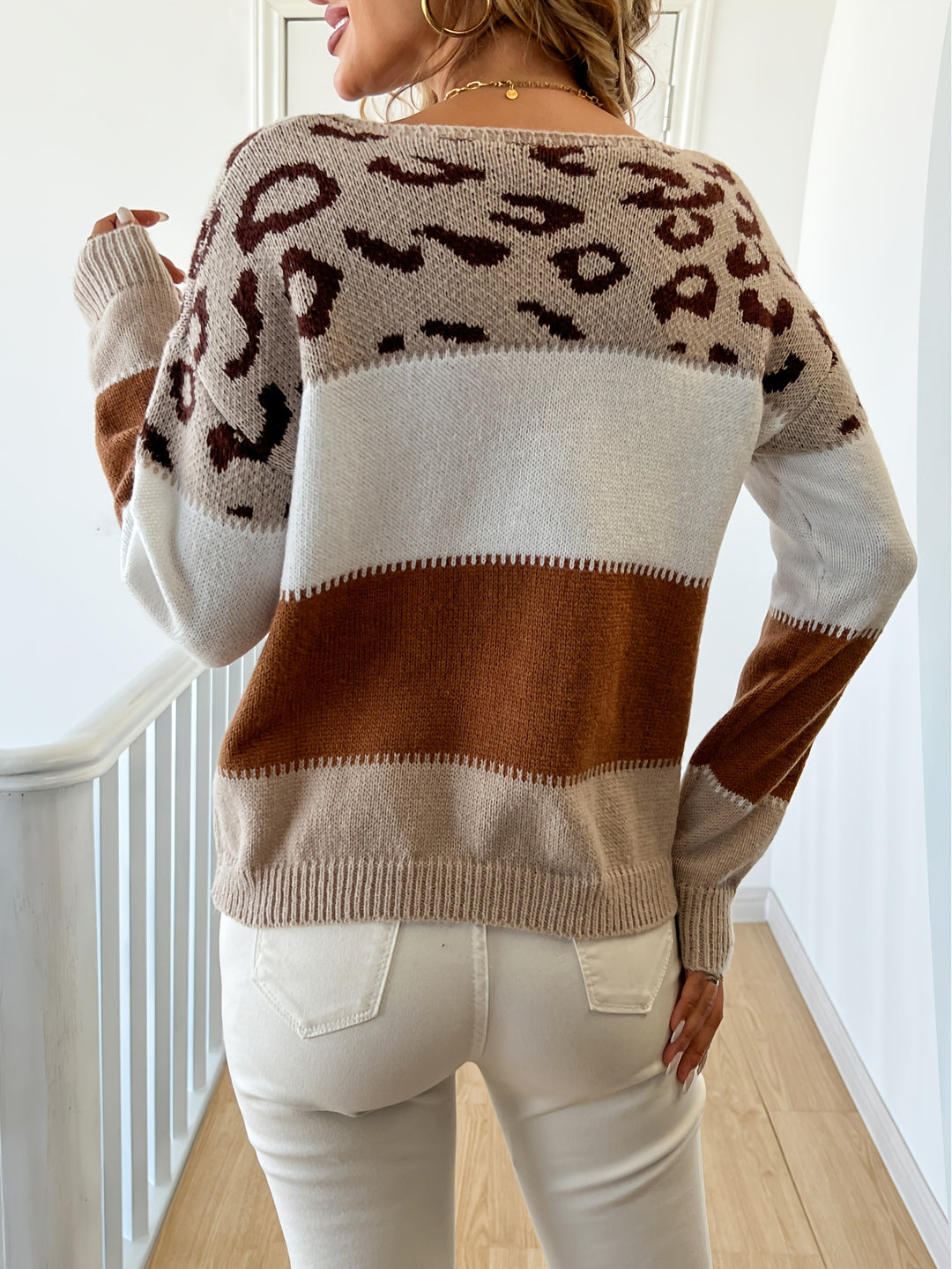 Tamsin | Patterned Colour-Block Sweater