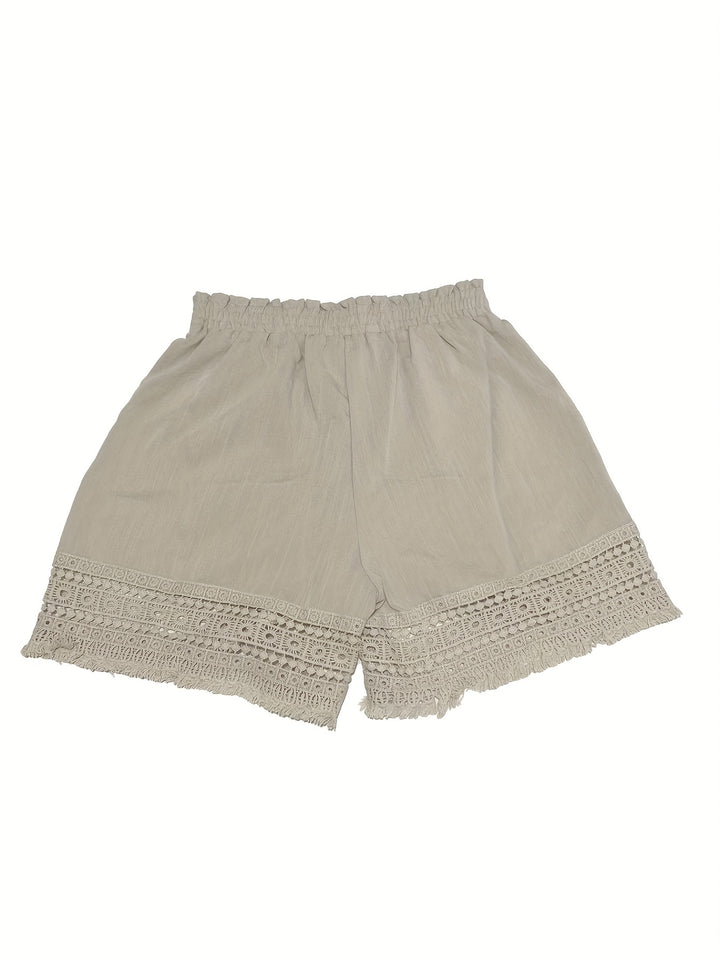 Rosemary | Lace-Trim Paper Bag Shorts