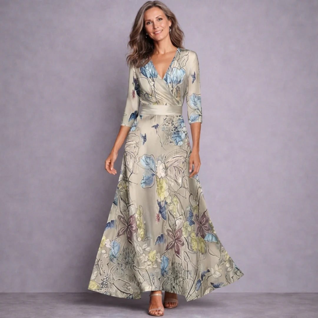 Emilia | Elegant Mid Sleeve Maxi Dress