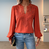 Marlene | Elegant Lace-Trim Blouse
