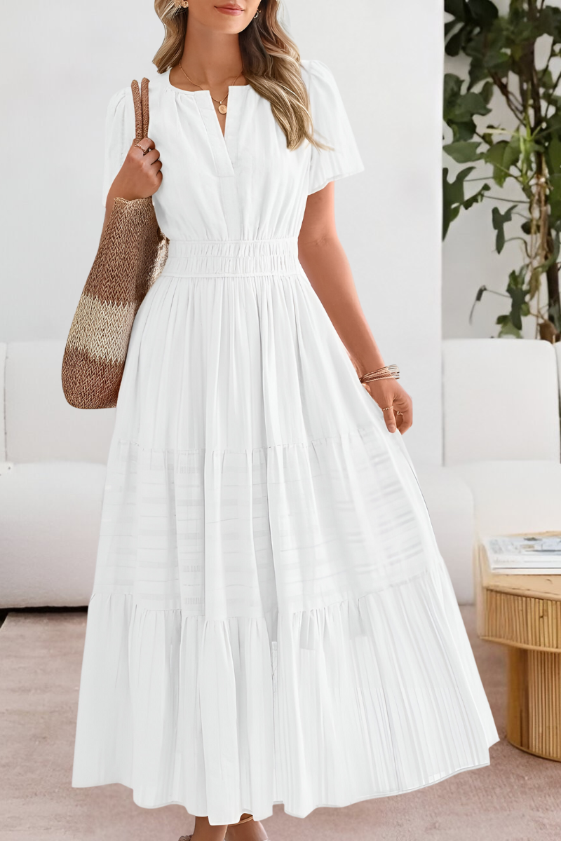 Daphne | Tiered Flutter-Sleeve Maxi Dress