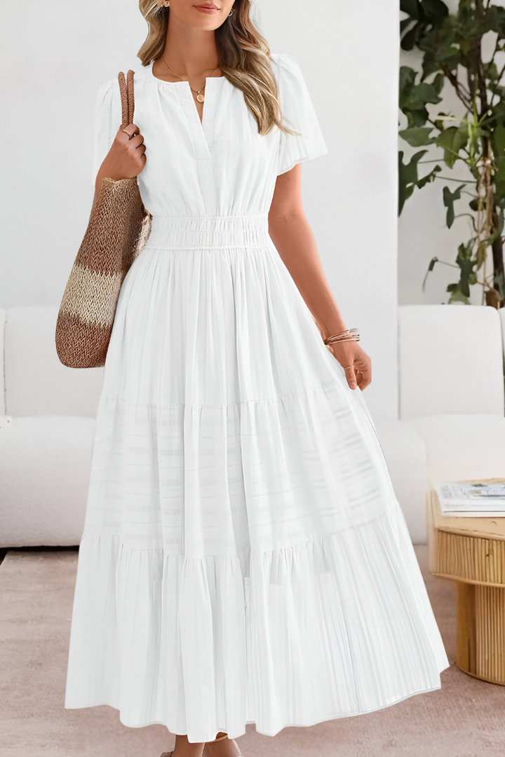 Daphne | Tiered Flutter-Sleeve Maxi Dress