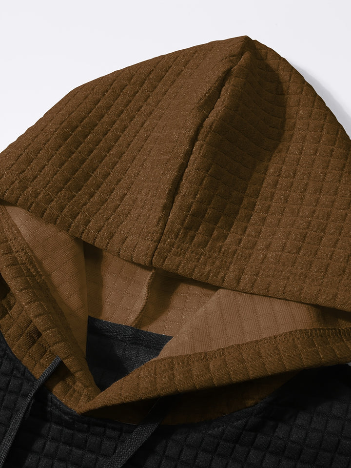 Hayes | Textured Colour-Block Hoodie