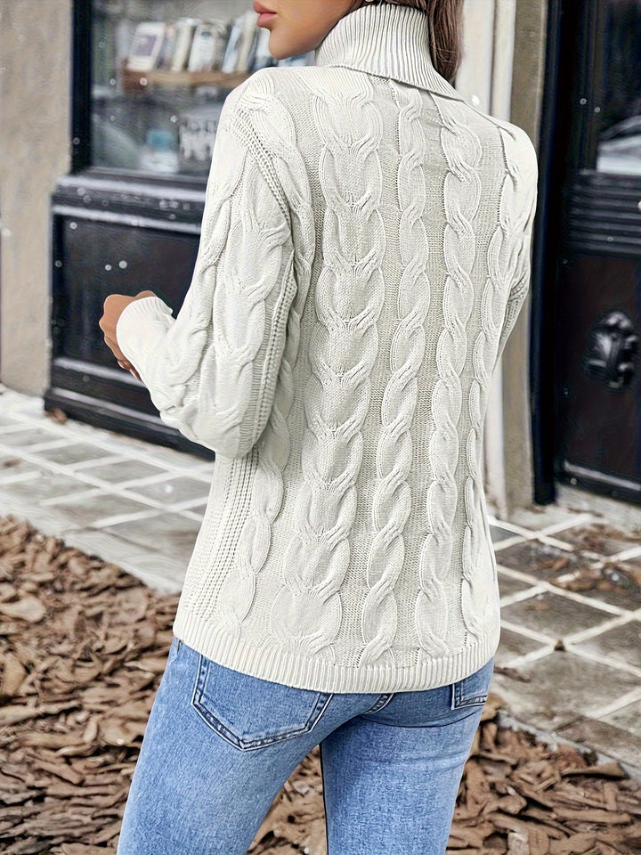 Celeste | Cozy Cable-Knit Turtleneck Sweater