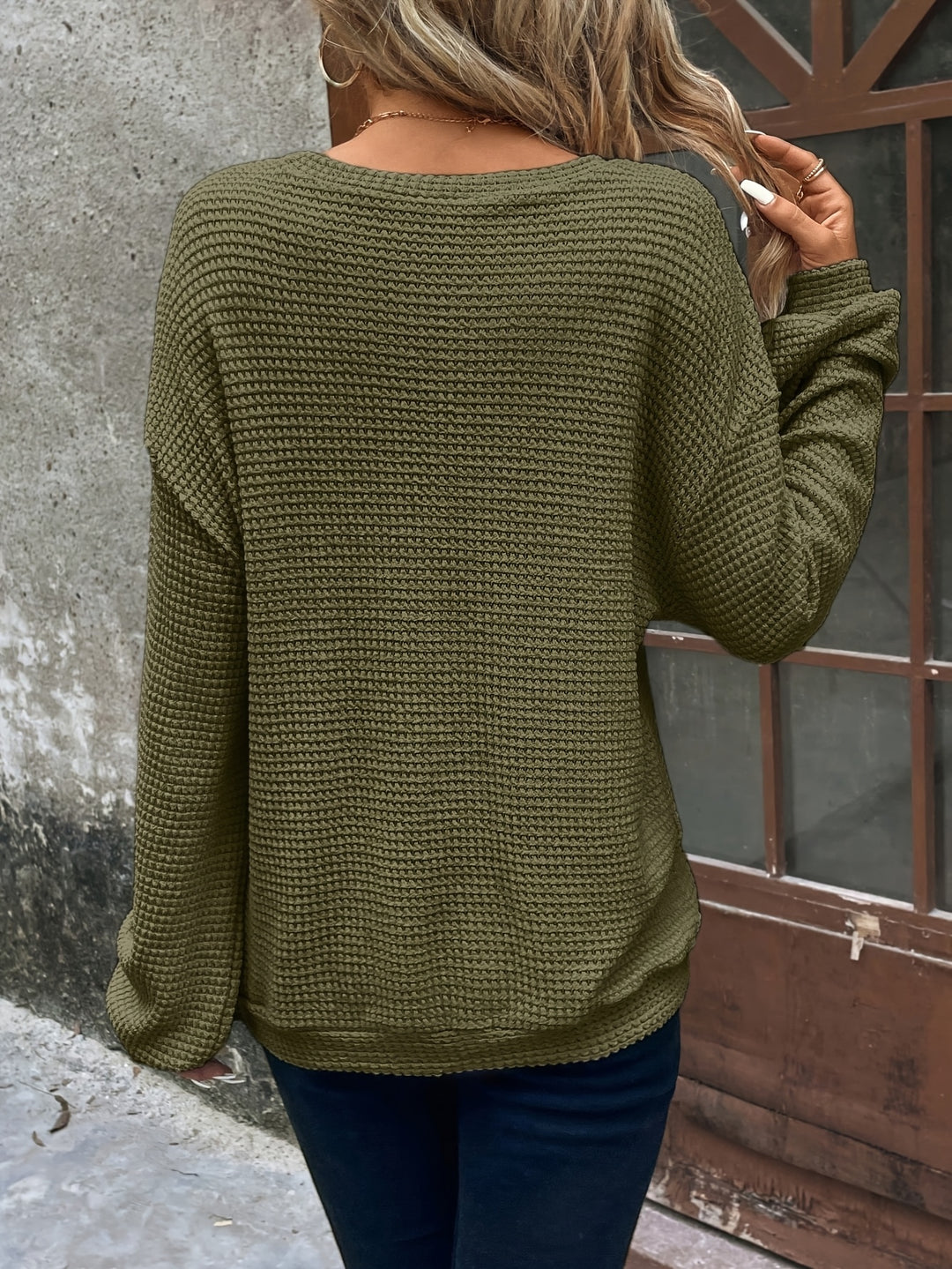 Carly | Relaxed Waffle-Knit Sweater