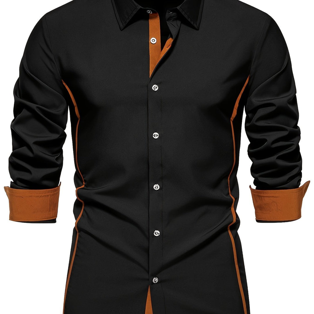 Anthony | Contrast Trim Button-Up Shirt
