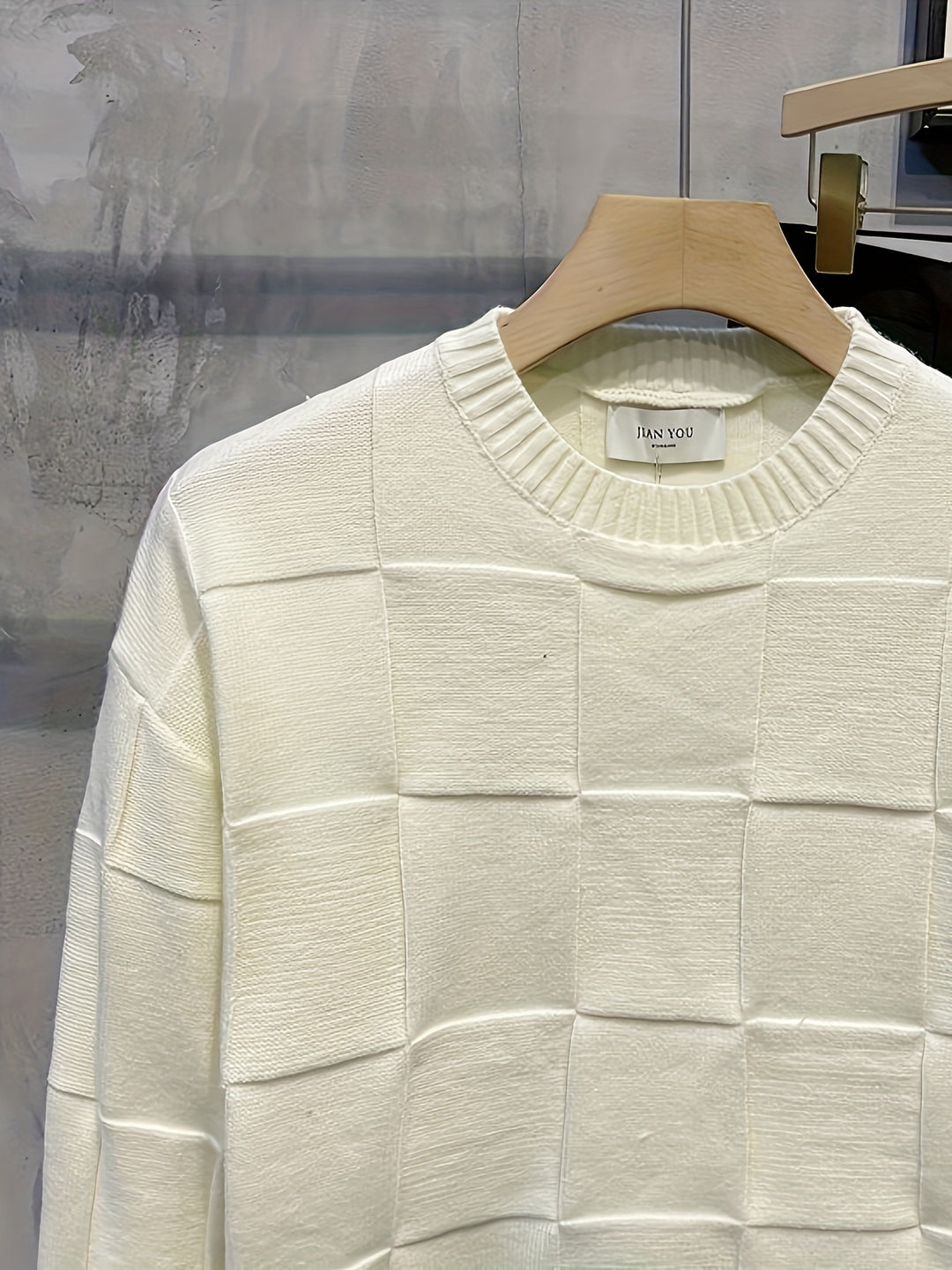 Sullivan | Textured Check Crewneck Sweater