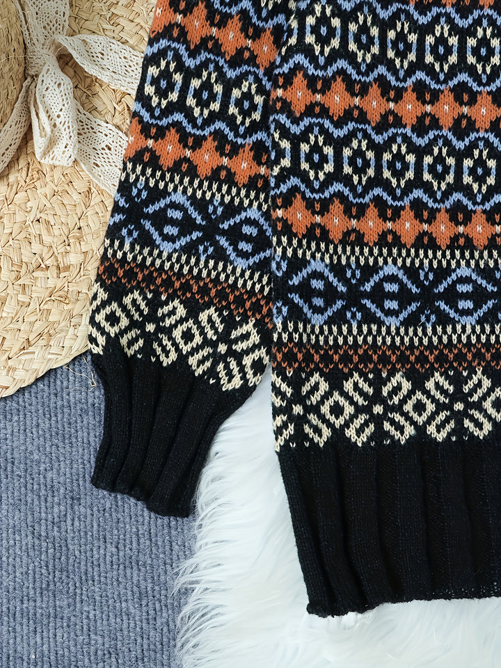 Thea | Vintage Jacquard Loose-Fit Sweater