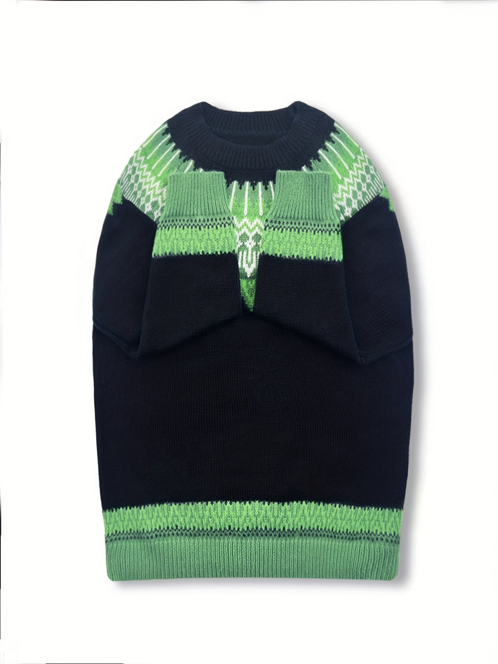 Brenna | Chunky Jacquard Round Neck Sweater
