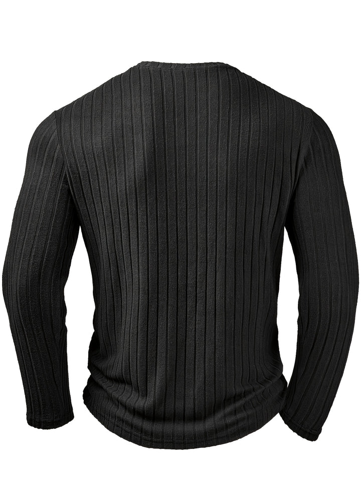 Xavier | Ribbed V-Neck Long Sleeve Top