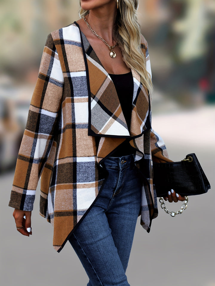 Regina | Draped Plaid Jacket
