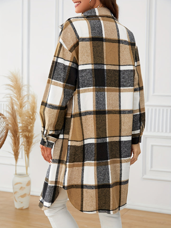 Rosamund | Longline Plaid Coat