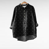 Rachael | Classic Dotted Black Blouse