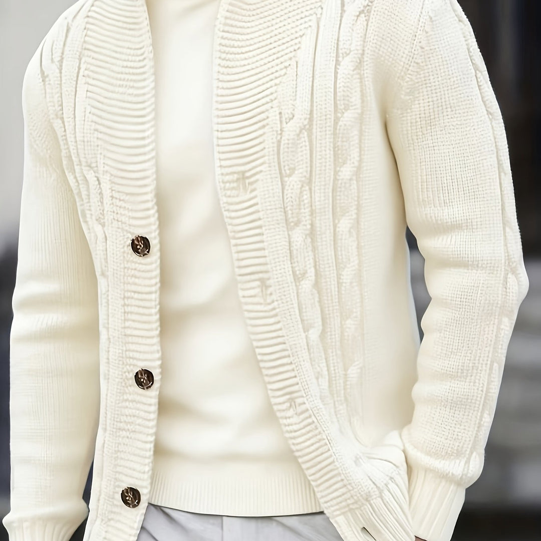Trevor | Cable-Knit Button Cardigan