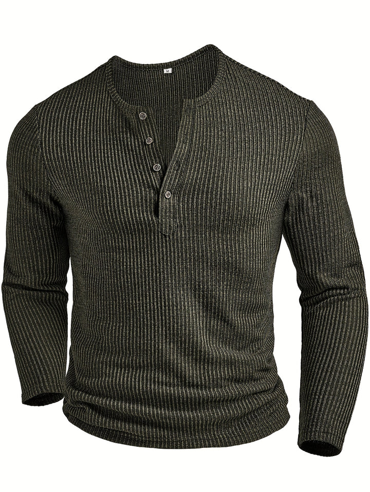 Griffin | Textured Ribbed Henley Shirt