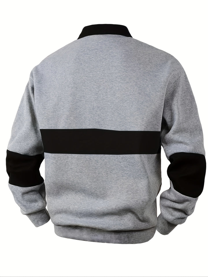 Grayson | Colour-Block Long Sleeve Polo Shirt