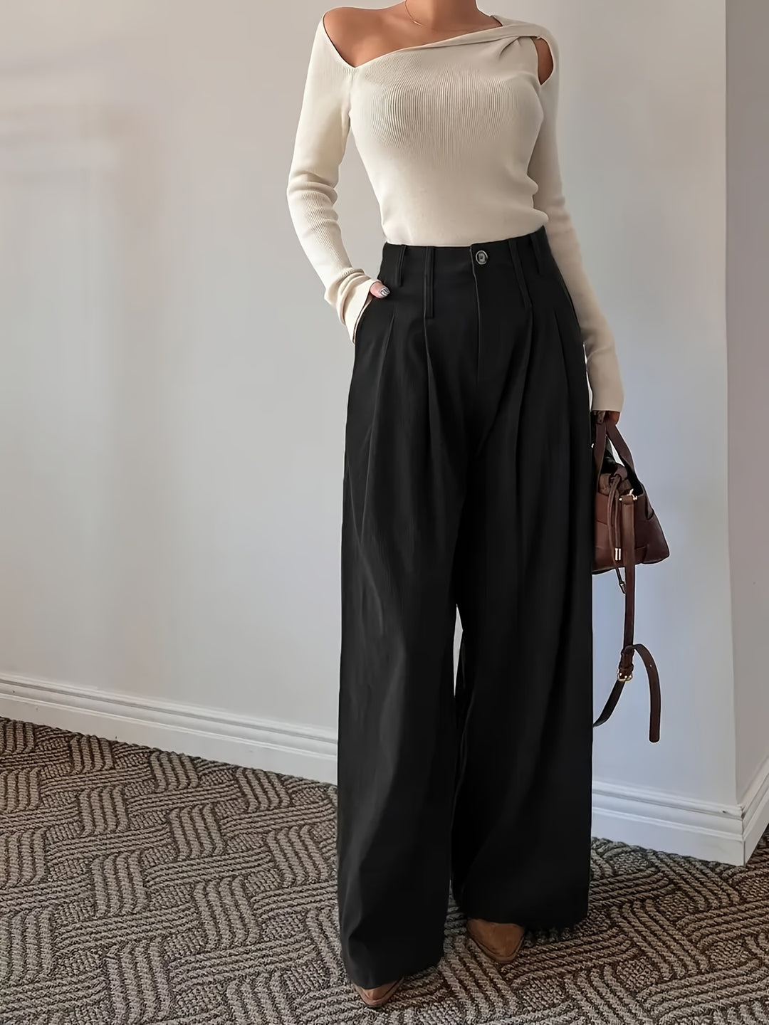 Celine | Pleated Wide-Leg Trousers