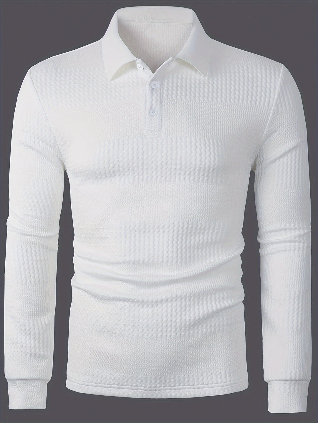 Fletcher | Textured Long-Sleeve Polo Shirt