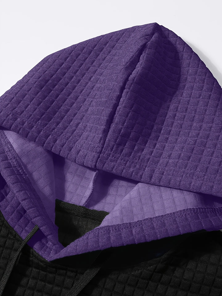 Hayes | Textured Colour-Block Hoodie