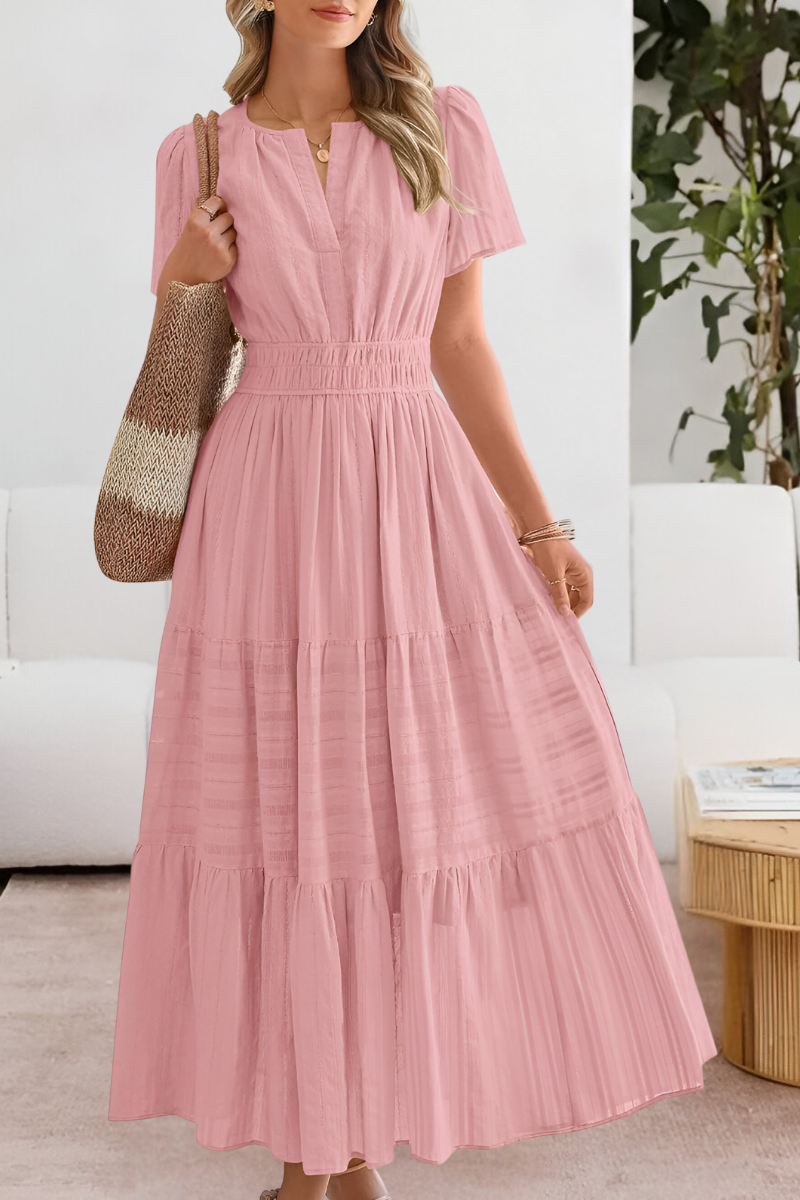 Daphne | Tiered Flutter-Sleeve Maxi Dress