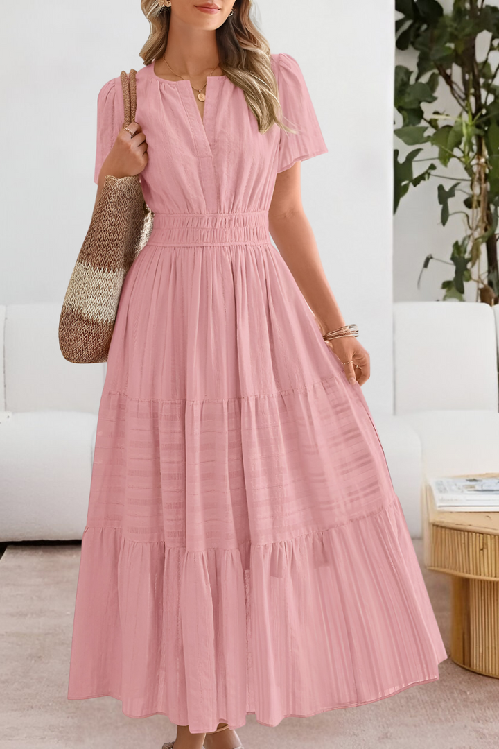 Daphne | Tiered Flutter-Sleeve Maxi Dress