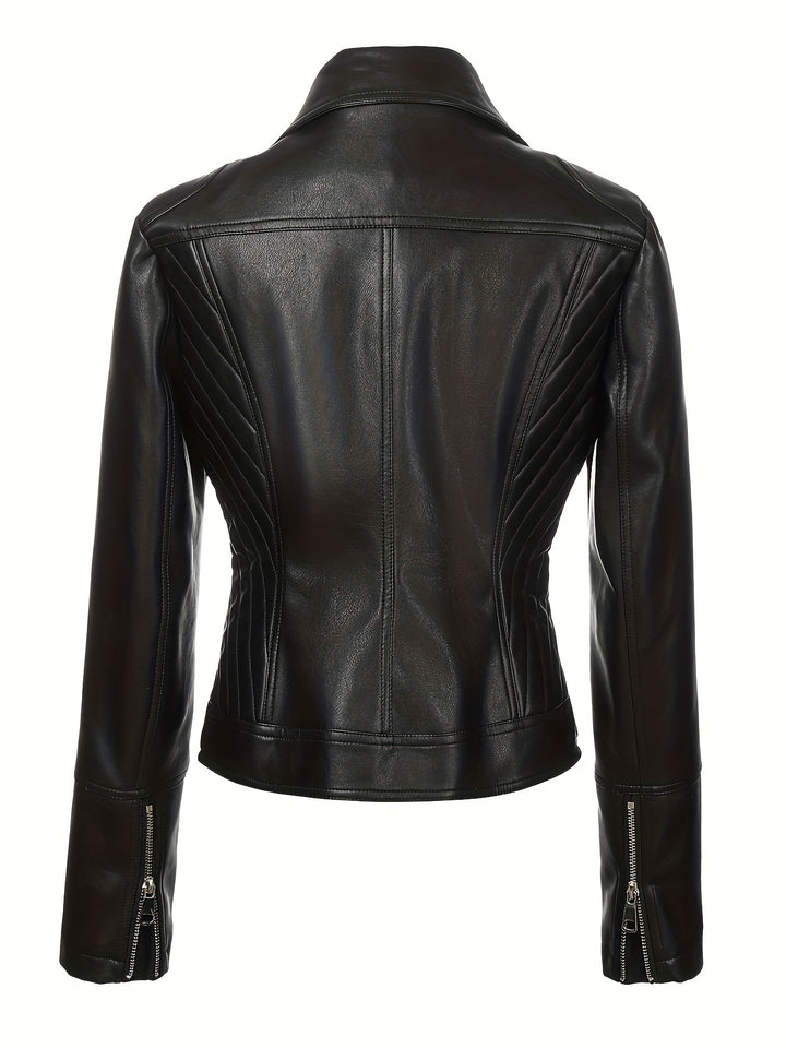 Mabel | Sculpted Zip-Front Moto Jacket