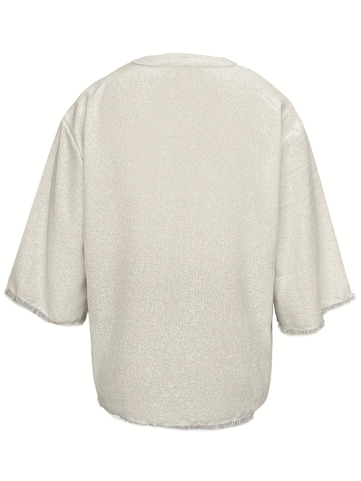 Dorian | Relaxed Lace-Up V-Neck Shirt