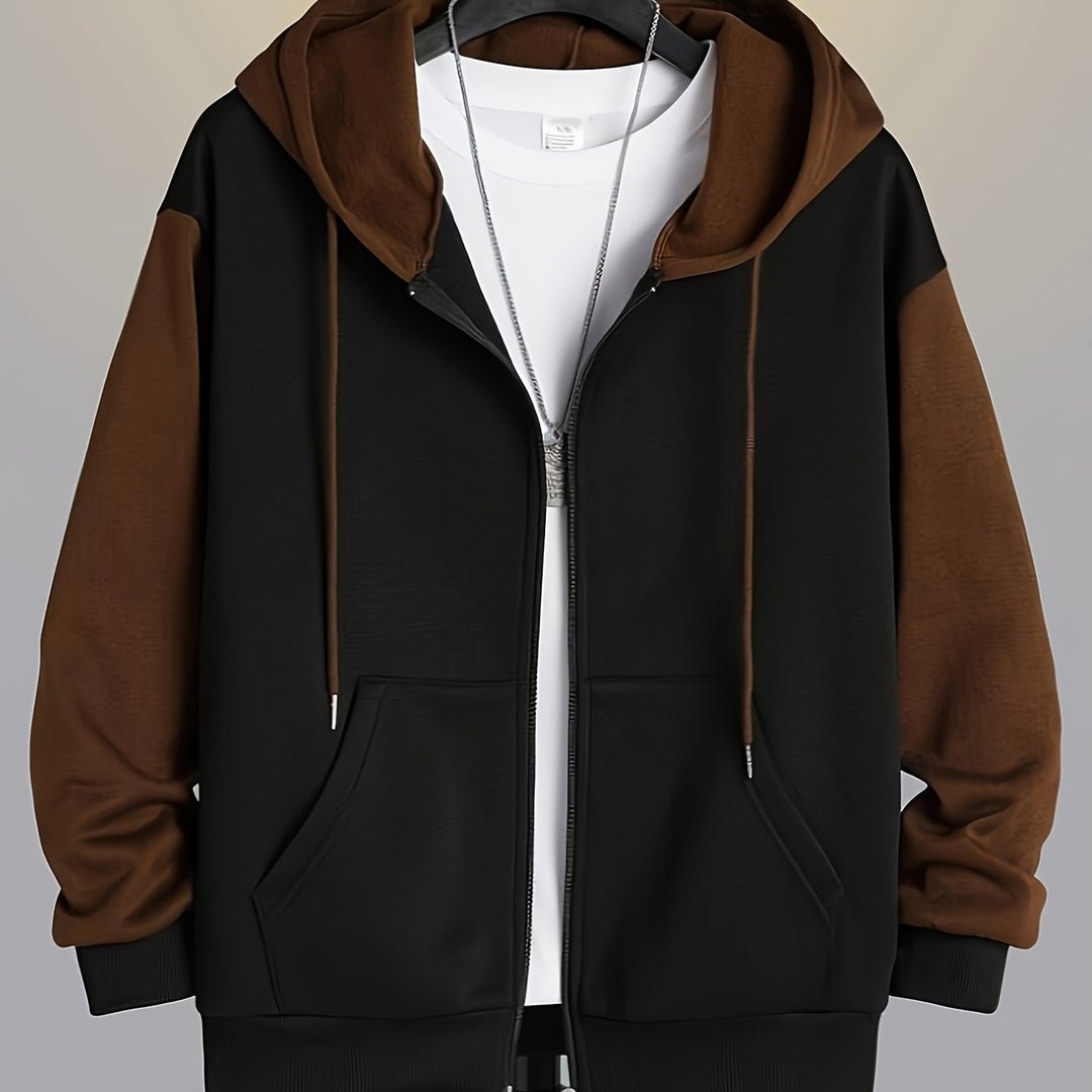 Cedric | Color Block Zip-Up Hoodie