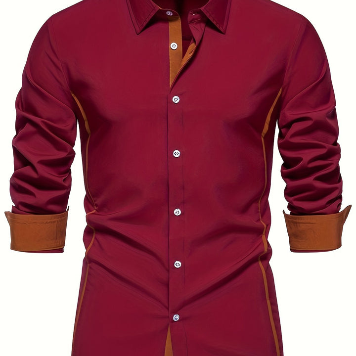 Anthony | Contrast Trim Button-Up Shirt