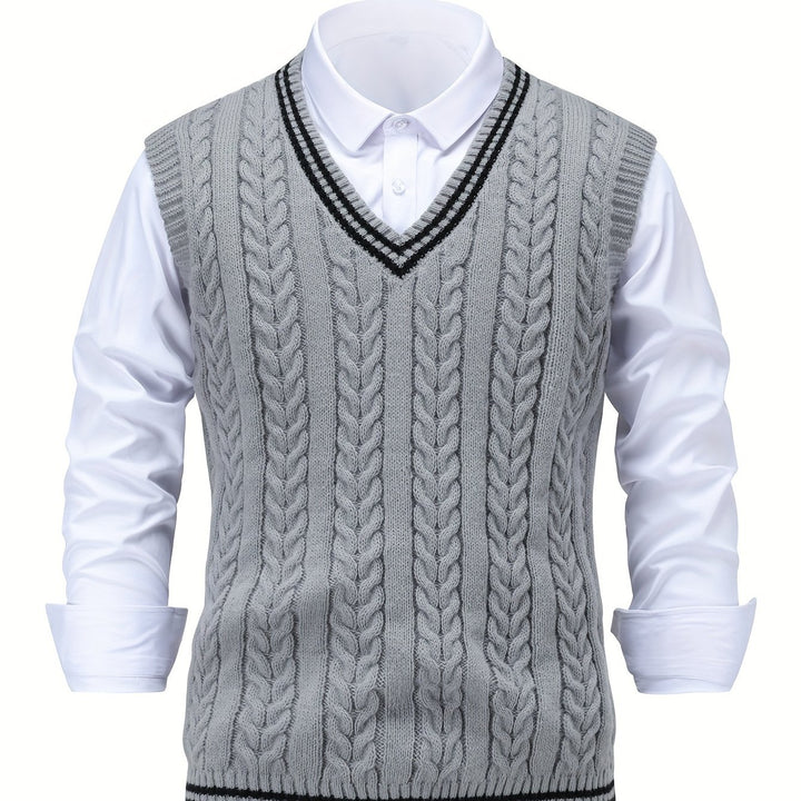 Gideon | Cable-Knit V-Neck Sweater Vest
