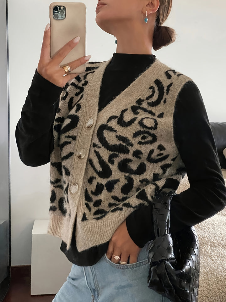 Thea | Patterned Button-Front Vest