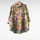 Felicia | Retro Collar Long Sleeve Blouse