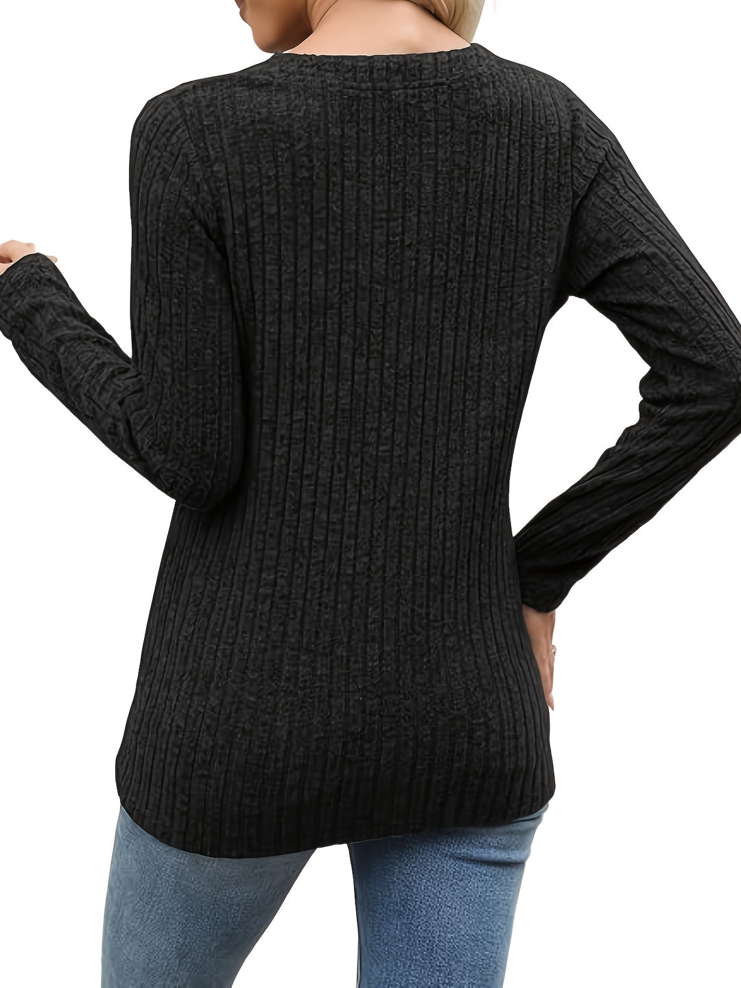 Nadia | Ribbed Button-Neck Top