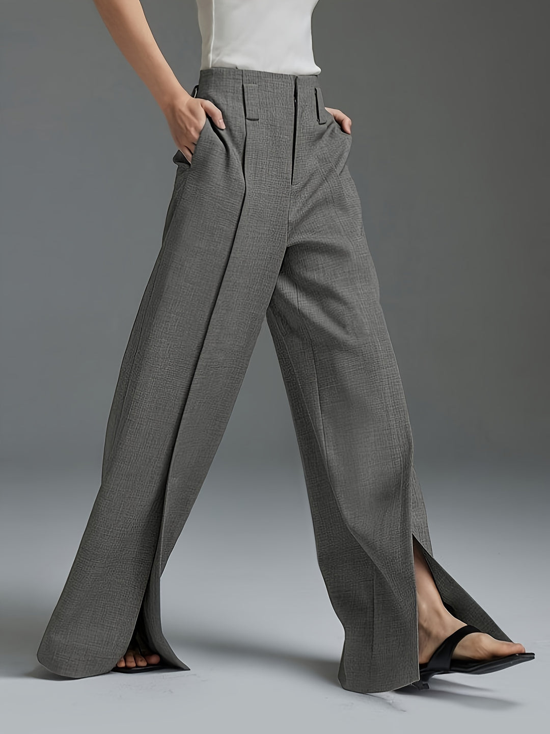 Lorraine | Wide-Leg Slit Trousers