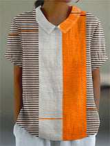 Emily | Casual Color Block Striped Shirt