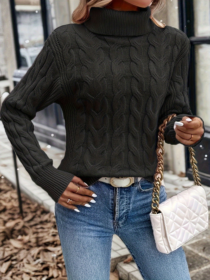 Celeste | Cozy Cable-Knit Turtleneck Sweater