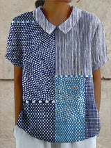 Victoria | Elegant Patchwork Art Shirt