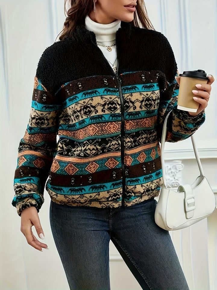 Maisie | Patterned Zip Jacket