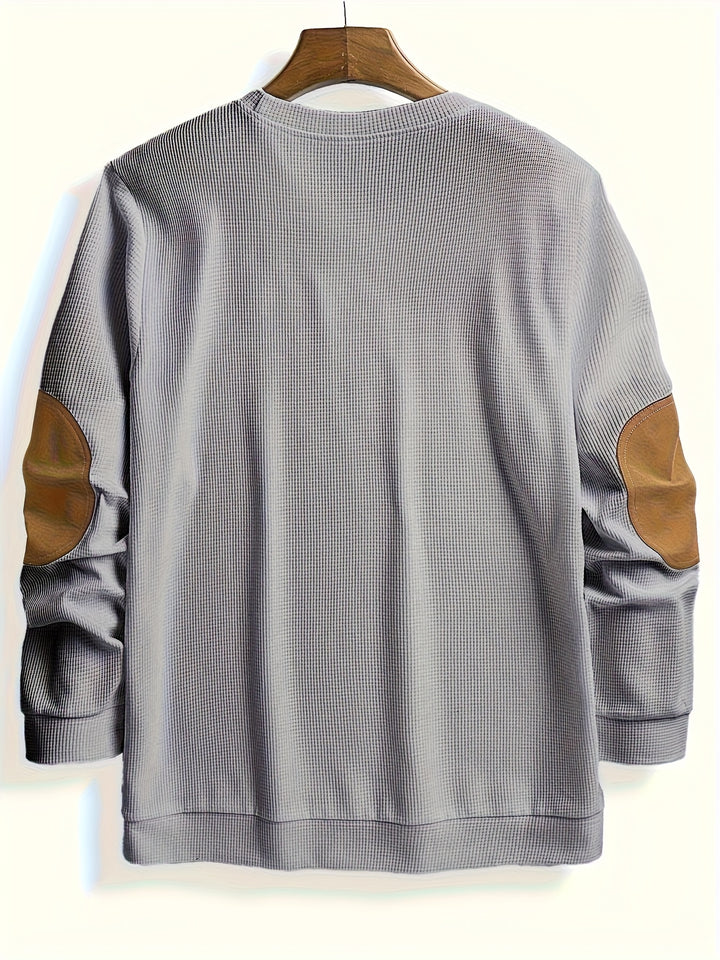 Aaron | Textured Elbow-Patch Pullover