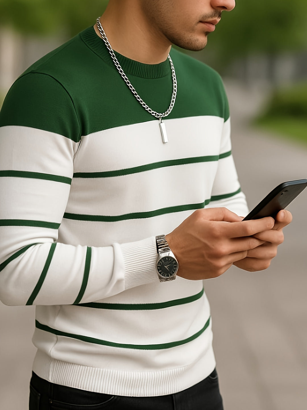 Percy | Classic Striped Crewneck Sweater