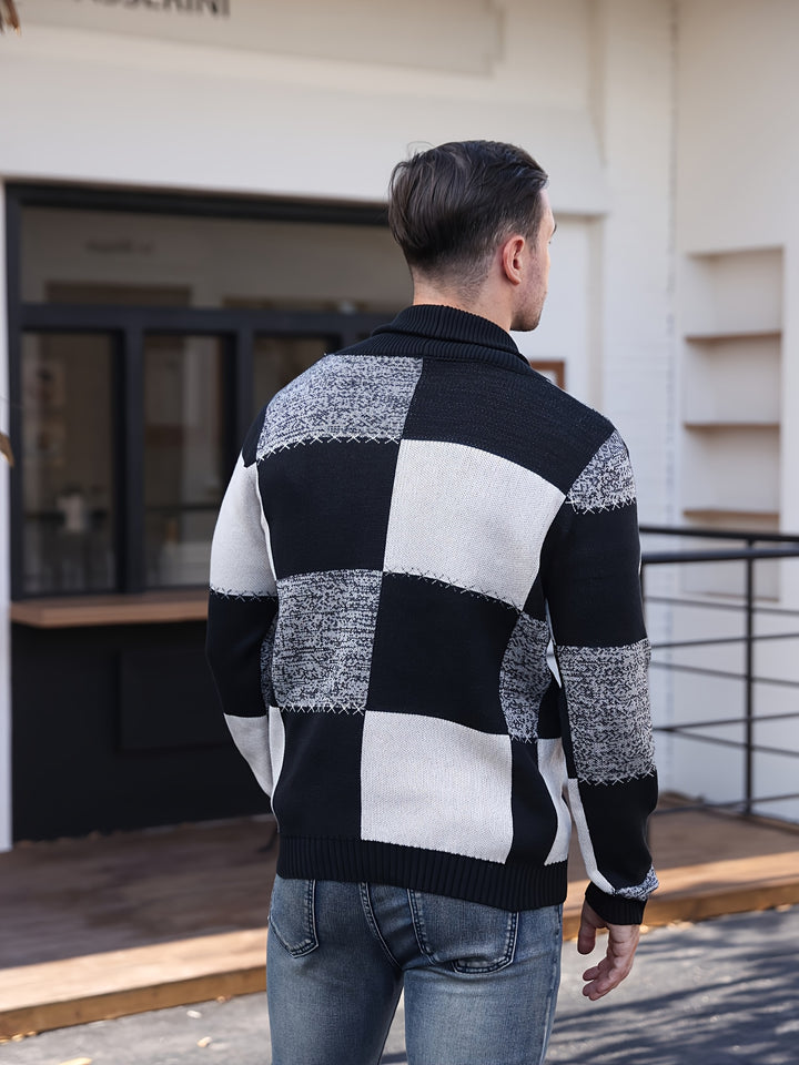 Vincent | Color-Blocked Button-Up Cardigan