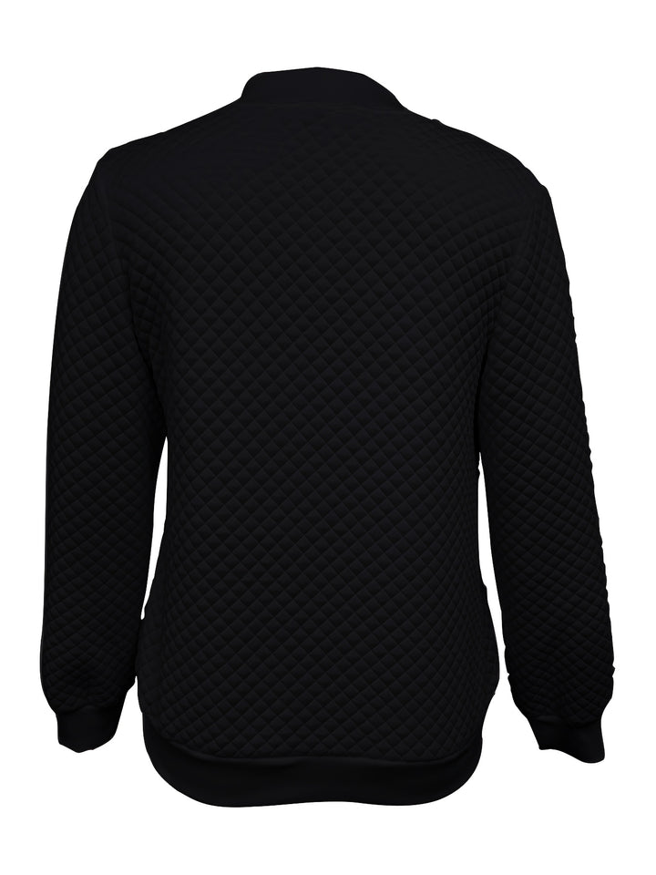 Carolyn | Quilted-Texture Baseball Jacket