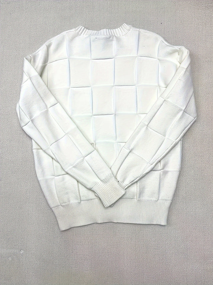 Sullivan | Textured Check Crewneck Sweater