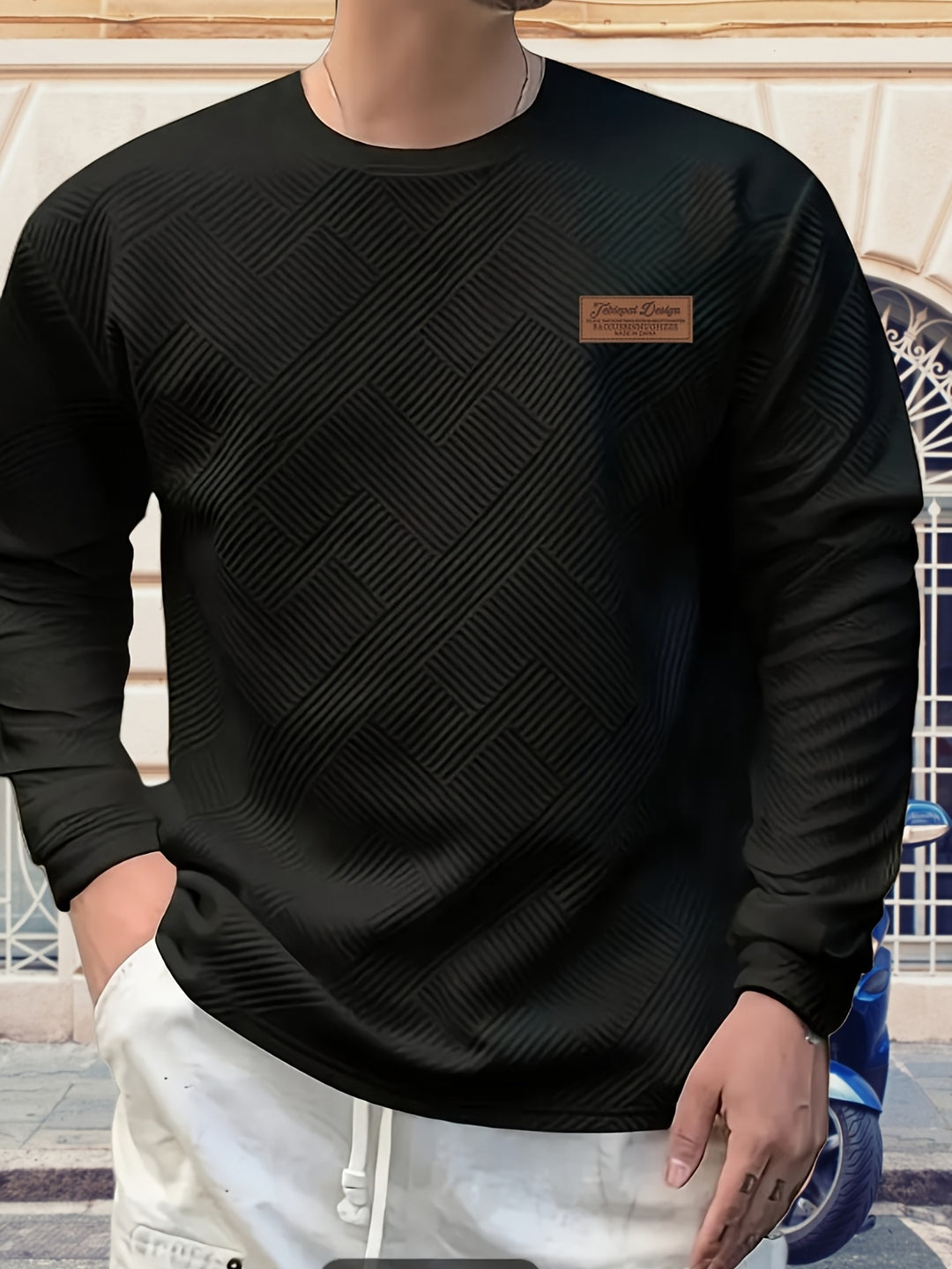 Elias | Textured Crew Neck Sweatshirt