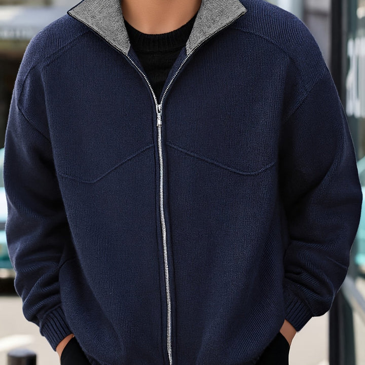 Barnaby | Zip-Front High-Neck Cardigan